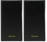 SECURIT - Porta Cuenta Basic Line - 3 Bolsillos - Café, Bar, Restaurante - PVC - Color Negro (Paquete de 2)