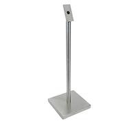 SECURIT - Post + Base Set para Pantallas de información | Acero inoxidable - 125x40cm, Metal, Metalizado, 127 x 40 x 40 cm