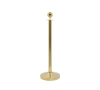 SECURIT - Poste con Base para Sistema de Barrera Clásico - Acabado Dorado | Uso en interior y exterior - Posibilidad de Añadir un Soporte para Carteles - Acero Inoxidable - Altura 95 cm