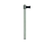 SECURIT - Poste con Cinta Retráctil - 100 cm - Negro