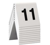 SECURIT - Set de 10 Números de Mesa del 11 al 20 - Apilable - Café, Bar, Restaurante, Hotel - Acrílico - 5,2 x 5,2 x 4,5 cm - Color Blanco