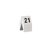 SECURIT - Set de 10 Números de Mesa del 11 al 20 - Apilable - Café, Bar, Restaurante, Hotel - Acrílico - 5,2 x 5,2 x 4,5 cm - Color Blanco