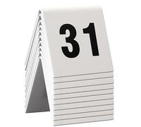 SECURIT - Set de 10 Números de Mesa del 31 al 40 - Apilable - Café, Bar, Restaurante, Hotel - Acrílico - 5,2 x 5,2 x 4,5 cm - Color Blanco