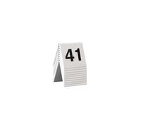SECURIT - Set de 10 Números de Mesa del 41 al 50 - Apilable - Café, Bar, Restaurante, Hotel - Acrílico - 5,2 x 5,2 x 4,5 cm - Color Blanco