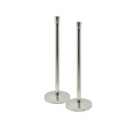 SECURIT - Set de 2 Postes Base Retráctil - Altura 93 cm - Acero Cepillado