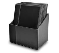 SECURIT - Set de 20 Portamenús Trendy Line con Caja de Exhibición - 1 Inserto Fijo Doble Cara = 4 Páginas A4 - Posibilidad de Añadir Insertos - Café, Bar, Restaurante - Imitación Cuero PU - Negro
