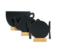 SECURIT - Set de 3 Pizarras Silueta Tetera, Plato y Taza - 10 x 12,5 cm
