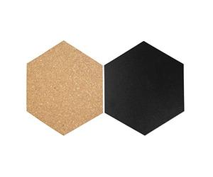 SECURIT - Set de 4 Pizarras + 3 Tableros de Corcho + Rotulador de Tiza Líquida + Alfileres - Pizarras de Doble Cara - Tamaño de Cada Pizarra 15,5 x 18 cm