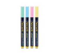 SECURIT - Set de 4 Rotuladores de Tiza Líquida - Punta Fina 1-2 mm - Pastel | Pizarra, Vidrio, Metal, Espejo - Resistente al agua - Fácil de limpiar con un paño húmedo