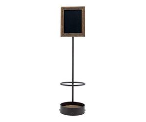 Securit - Soporte para botella de vino con pizarra, color negro