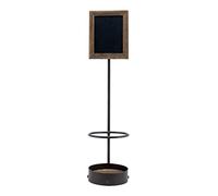 Securit - Soporte para botella de vino con pizarra, color negro | Color Marrón - Ideal para restaurantes, bares y cafeterías
