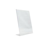 SECURIT - Soporte para carteles de Mesa Autoportante - Formato en L - Tamaño A4 - Bar, Restaurante, Cafetería, Tienda - Acrílico Transparente
