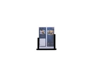 SECURIT - Soporte para Carteles de Mesa Autoportante - Tamaño A4 - Bar, Restaurante, Cafetería, Tienda - Madera - Colore Negro