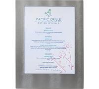 Securit - Soporte para menú (A4, LED), color plateado