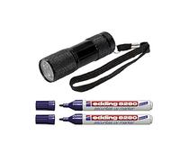 Securitas e-8280 - Rotulador UV (punta ojiva, 1,5-3 mm, incoloro + lámpara UV 9 LEDs)