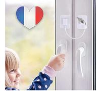 Securite Fenetre et Placard Niant: [x6 PIECES] + BONUS | Embajador Ventana PVC Sin Taladro | Bloque Puerta, Cerradura Frigo, Cerrou | Incluye Protector de Doigt Puerta x4 | Kit Securite Hogar