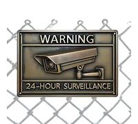 Security Camera Sign - Heavy Duty Rustic Metal Fade Resistant Warning Home Business Security Camera Sign for Garage Yard Door Wall Farmhouse Bar House