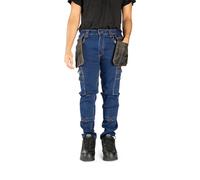 Security Lines Men's Acero Multibolsillos Work Pants/Pantalones de Seguridad con Cremallera YKK Pantalones elásticos, Azul Negro (52)