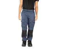 Security Lines Men's Highland Multibolsillos Work Pants Pantalones de Seguridad con Cremallera YKK Pantalones elásticos tamaño de Cintura - 34 a 60 (Azul Petroleo/Negro, 48)