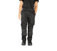 Security Lines Men's Highland Multibolsillos Work Pants Pantalones de Seguridad con Cremallera YKK Pantalones elásticos tamaño de Cintura - 34 a 60 (Negro, 36)