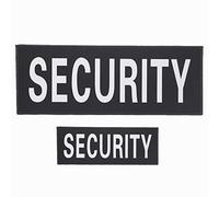 Security Parches Reflectantes De Seguridad Con Anillo Gancho Cinta Adhesiva Removible De Tela Retro Insignia Para La Fuerza Policial Seguridad Chaleco Mochilas (1 Pequeño + 1 Grande)