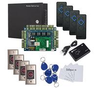 Security Wiegand TCP/IP RFID Kit de sistema de control de acceso de 4 puertas AC110-240 V caja de fuente de alimentación sin contacto + lector resistente a la intemperie