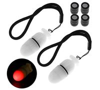 SecurityIng 2 luces estroboscópicas subacuáticas de señalización nocturna de buceo con luz LED intermitente de seguridad luciérnaga de 200 m bajo el agua 200 horas de duración con batería (rojo)
