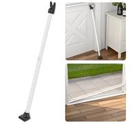 SECURITYMAN Barra de seguridad ajustable para puerta, hierro de alta calidad, para apartamentos u hogar, topes de puerta (56,52 a 111 cm para puertas y 56,52 a 99,57 cm para patio), color blanco