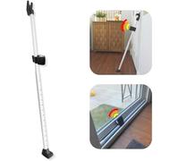 Securityman Barra de seguridad 2 en 1 para puerta con alarma y tope de puerta corrediza con sirena de alerta fuerte de 120 db, hierro duradero y resistente, resistente en la mayoría de suelos y