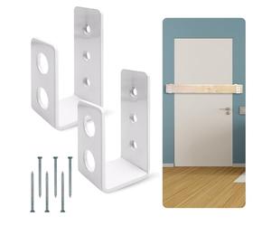 SecurityMan Soportes de barricada de puerta resistentes de 2 x 4 - Resiste 700 libras de fuerza, se instalan en minutos - (2 unidades) de grosor de 3,5 mm de hierro y metal | a prueba de óxido -