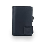 SecWal Tarjetero con Compartimento para Monedas, botón de presión (Azul)