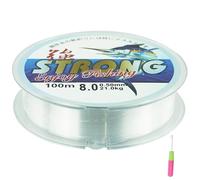 Sedal de pesca de 100 metros con 1 aguja de ganchillo, monofilamento de 0,5 mm, hilo de pesca de nailon transparente, alambre de tensión fuerte, sedal de pesca