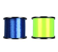 Sedal De Pesca Línea De Pesca De Nailon Monofilamento De 1000M, 2 Uds., Línea Principal De Nailon Súper Resistente, Accesorios De Pesca De Agua Salada Invisible(Blue Yellow,0.400mm-6.0)