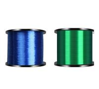 Sedal De Pesca Línea De Pesca De Nailon Monofilamento De 1000M, 2 Uds., Línea Principal De Nailon Súper Resistente, Accesorios De Pesca De Agua Salada Invisible(Blue Green,0.430mm-7.0)
