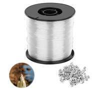 Sedal monofilamento de Nailon,0.8mm/200m Hilo de Nylon,Hilo de Pescar con 100 Manguitos de Engarce de Aluminio,Línea Pesca Monofilamento,Potente Línea Pesca Invisible,para Pescar y Hacer Manualidades