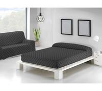 Sedalinne - Colcha Multiusos para Sofas y Cama - Estampado Patri - Cubre Sofa (180x280 cm) - Tejido 85% Algodón/15% Poliéster - Ideal como Cubre Cama o Protector de Sofa - Negro