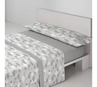 Sedalinne - Juego de Sabanas Termicas Sena 3 Piezas - Cama 135x190 cm - Tejido Térmico Pirineo Suave - Incluye Bajera Ajustable, Encimera y Funda de Almohada - Sábanas de Invierno - Gris