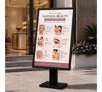 SEDAMORALLY Expositor para Carteles con Cambio Rápido, Aluminio, Panel Acrílico y Base Pesada para Restaurante, Hotel, Tienda, Oficina y Exposición Black-24 * 32in