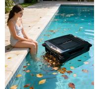 SEDAMORALLY Limpiador Solar Automático, Robot Limpiador de Superficies, Cesta de Skimmer Inteligente, para Piscinas Elevadas, Evitación Inteligente de Obstáculos