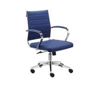 Sedero Silla de oficina Cádiz con mecanismo basculante síncrono, en 3 (piel sintética, azul)