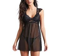 SEDEX Lenceria Sexy Mujer Erótica Babydoll con Tanga Ropa Interior Dormir Sexy Transparente Vestido Camisones Encaje con Cordón Pijamas Femenina Hot Lencería Tentación …