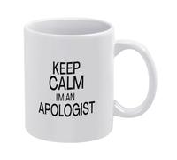 Sedfghd Taza de café de cerámica con texto en inglés «Keep Calm I'M An Apologist», tazas de café de 11 onzas, taza de té, tazas divertidas, regalo inspirador de oficina para hombres o mujeres, idea de