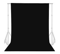 SEDGEWIN Telón de fondo negro de muselina pura, plegable, para estudio fotográfico y fotomatón, para fotografía y vídeo (negro, 3 x 3,9 m)