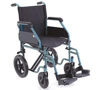 Sedia a rotelle Carrozzina pieghevole di transito in acciaio con telaio stabilizzante a doppia crociera seduta 48cm Serie GO2
