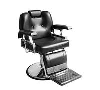 Sedia da parrucchiere, sedia da barbiere in Pelle PU reclinabile idraulica 360° per salone professionale, 110 x 70 x 100-113 cm (Negro)