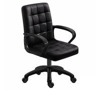 Sedia da Studio ergonomica con poggiatesta, sedia da ufficio regolabile in Altezza con rotelle girevoli a 360 gradi, adatta per l'uso in ufficio e a casa(Black,Standard)
