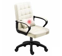 Sedia da Studio ergonomica con poggiatesta, sedia da ufficio regolabile in Altezza con rotelle girevoli a 360 gradi, adatta per l'uso in ufficio e a casa(White,Premium)