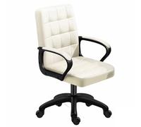 Sedia da Studio ergonomica con poggiatesta, sedia da ufficio regolabile in Altezza con rotelle girevoli a 360 gradi, adatta per l'uso in ufficio e a casa(White,Standard)