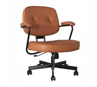 Sedia da ufficio per Computer con rotelle, schienale regolabile in Pelle PU, Comodo supporto lombare, adatta per camere da letto e studi domestici(Orange)