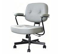 Sedia da ufficio per Computer con rotelle, schienale regolabile in Pelle PU, Comodo supporto lombare, adatta per camere da letto e studi domestici(Gray)